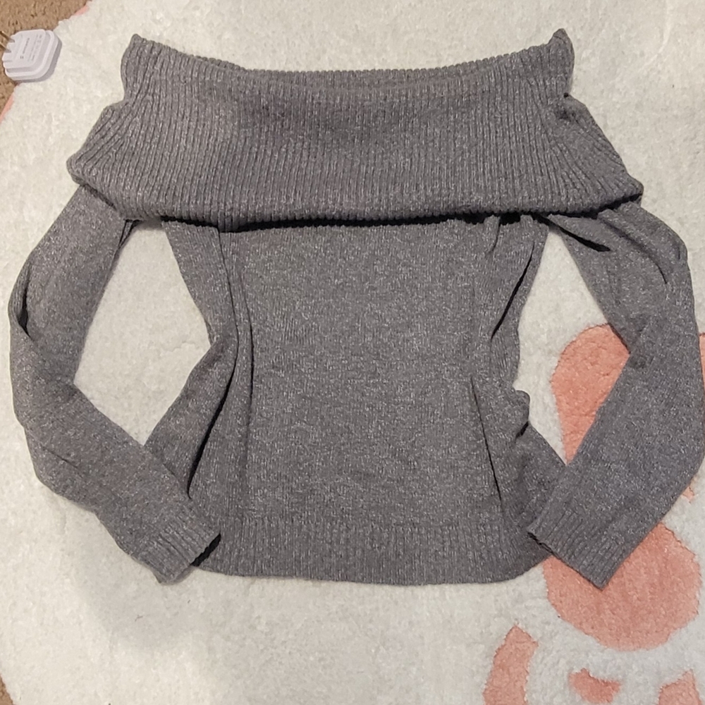 Aerie Charcoal Off-Shoulder Sweater